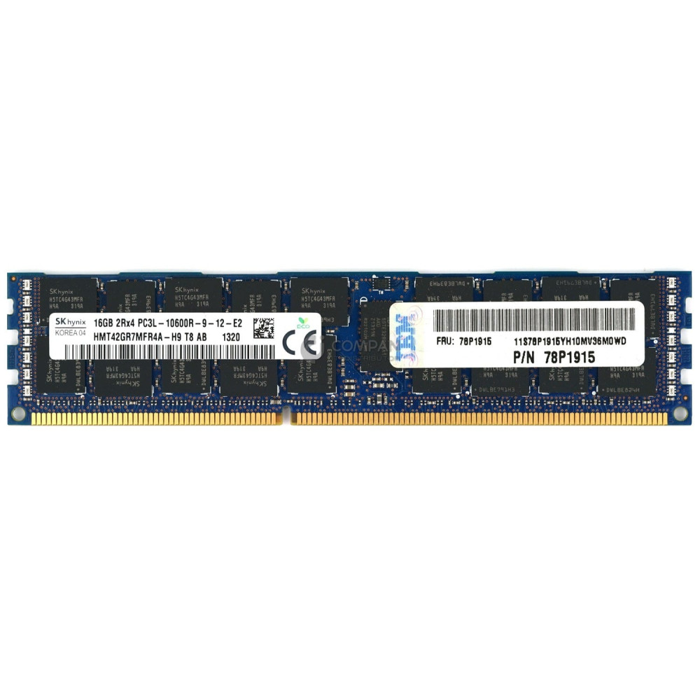78P1915 IBM DDR3 16GB 2RX4 PC3L-10600 1333MHZ RDIMM FOR IBM POWER7